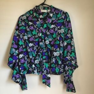 Vintage urban outfitters UO Kimchi Blue roses 90s princess sleeve billowy blouse